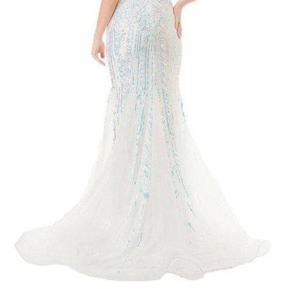 New Mermaid Prom Dress w/ V-neckline & Dazzling Sequins Embroidery TC L2816J - Picture 8 of 8